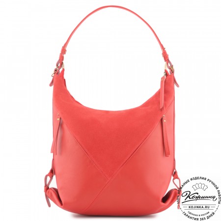  Женская кожаная сумка "Эмилия" (красная)